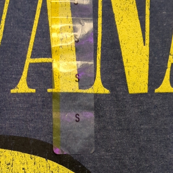 NWT NIRVANA Navy Tee with Yellow Logo - Picture 4 of 6